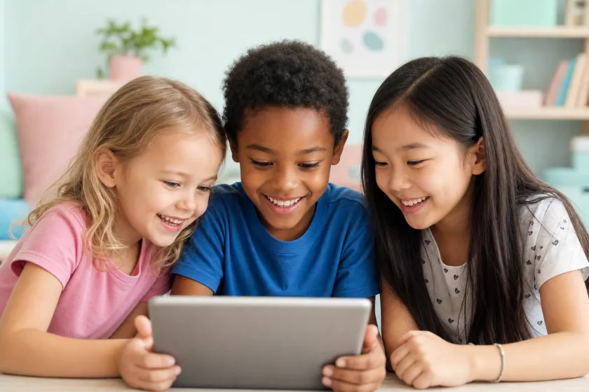 Niños y niñas jugando y aprendiendo juntos